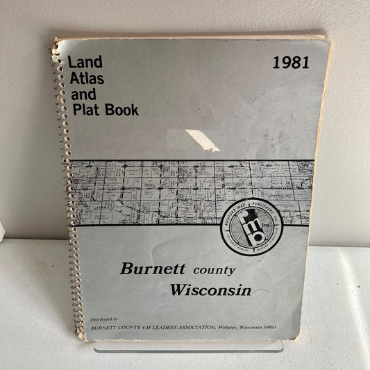 Vintage 1981 Burnett County Wisconsin Land Atlas & Plat Book WI