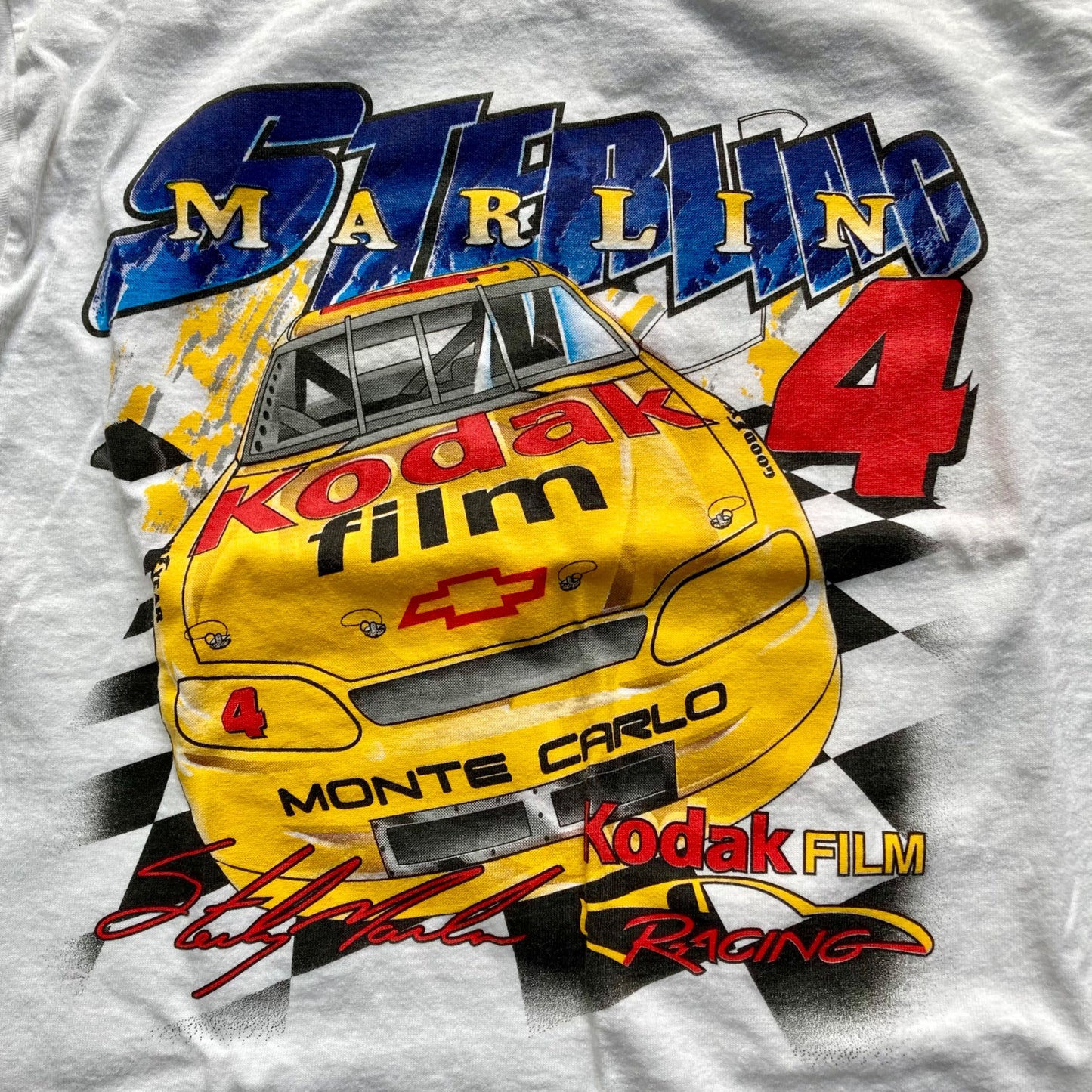 Vintage NASCAR Sterling Marlin #4 Kodak Film T-Shirt Youth L Racing