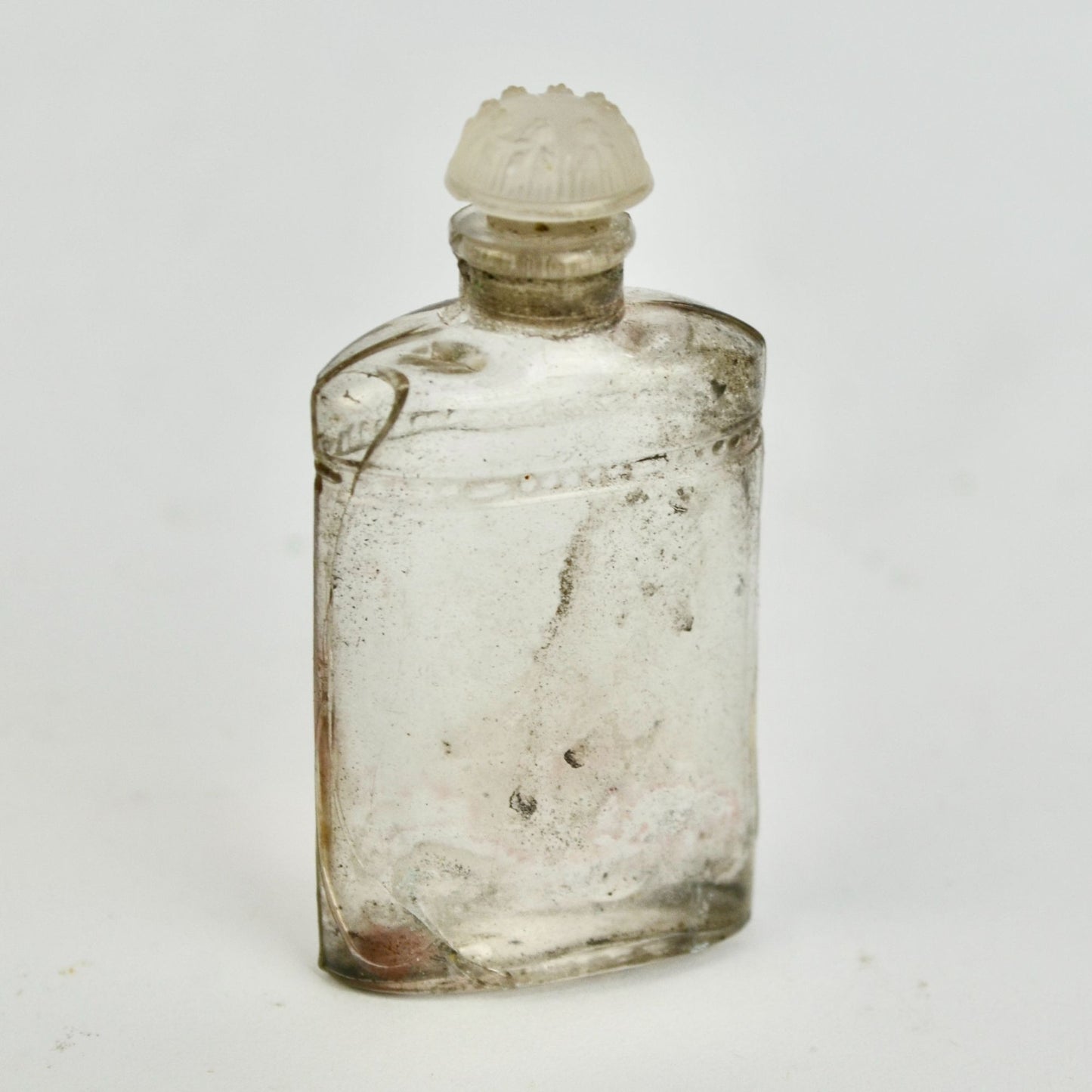 Vintage Antique Coty Silver Casket Perfume Case with Glass Bottle (Cracked)