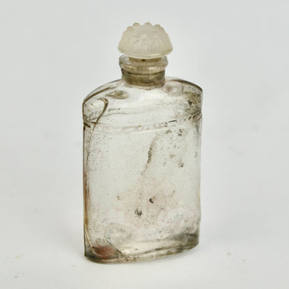 Vintage Antique Coty Silver Casket Perfume Case with Glass Bottle (Cracked)
