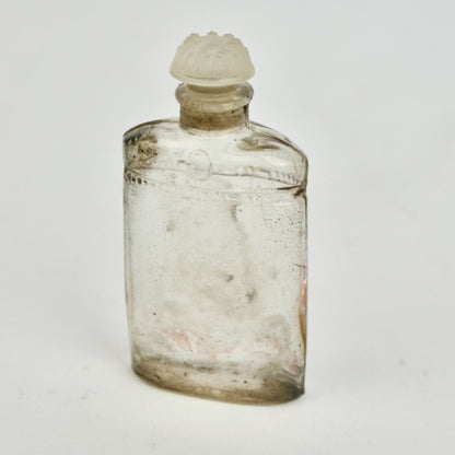 Vintage Antique Coty Silver Casket Perfume Case with Glass Bottle (Cracked)