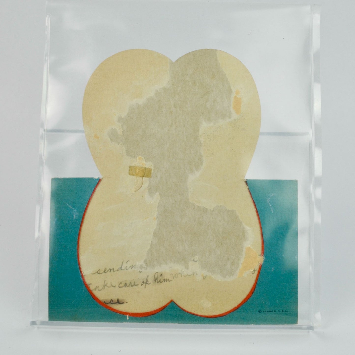 Vintage 1950s Puppy Valentine Card With Tearaway Tissue & Heart