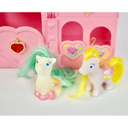 Tara Toys Pink Pony Stable and Two Ponies Vintage