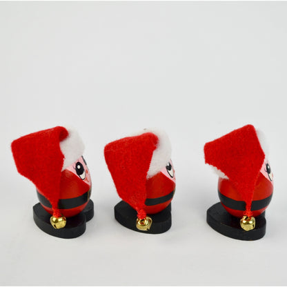 Vintage Christmas Santa Eggs Handpainted Set of 3