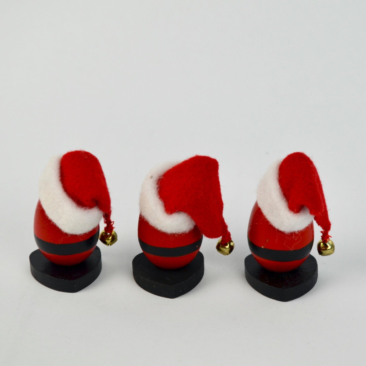 Vintage Christmas Santa Eggs Handpainted Set of 3