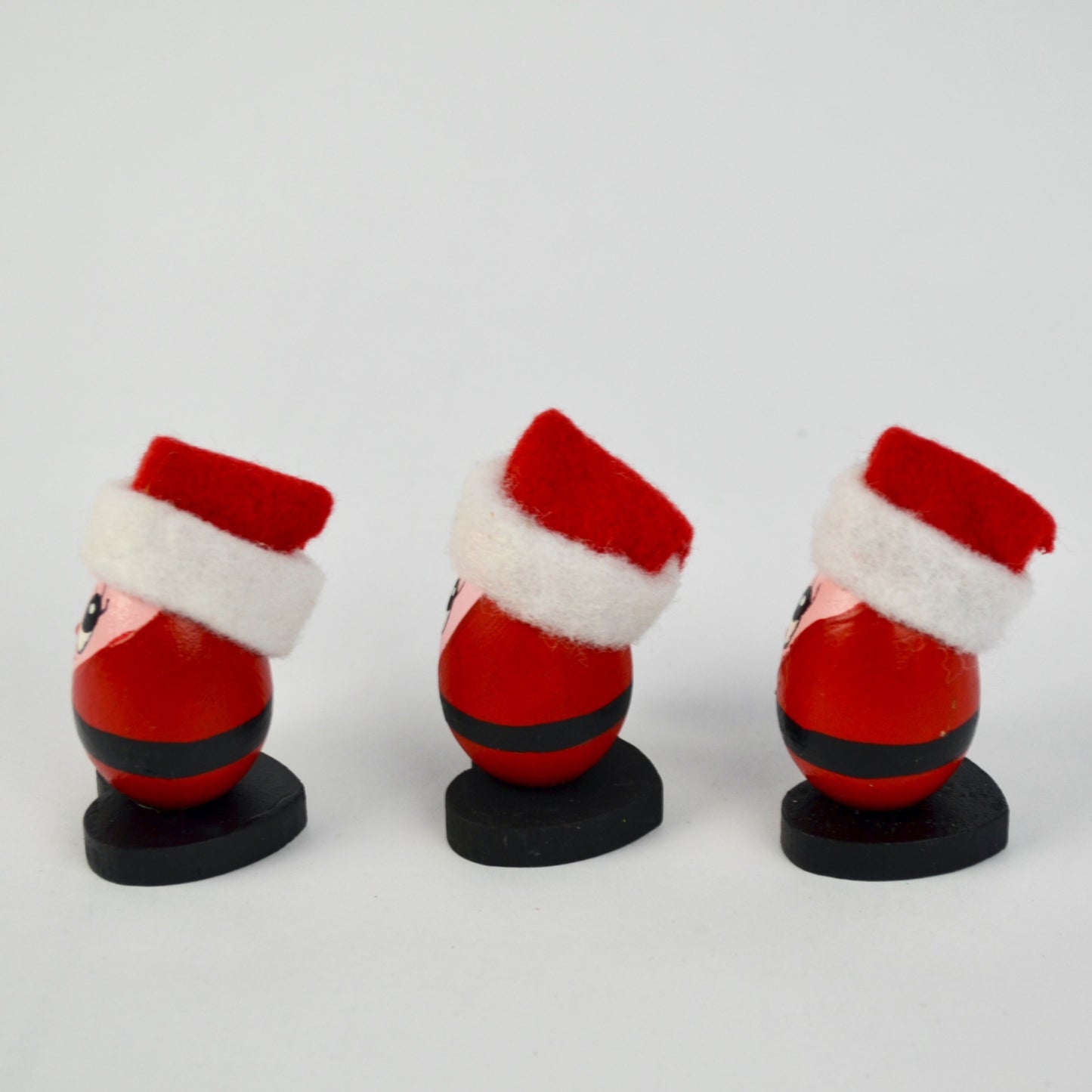 Vintage Christmas Santa Eggs Handpainted Set of 3