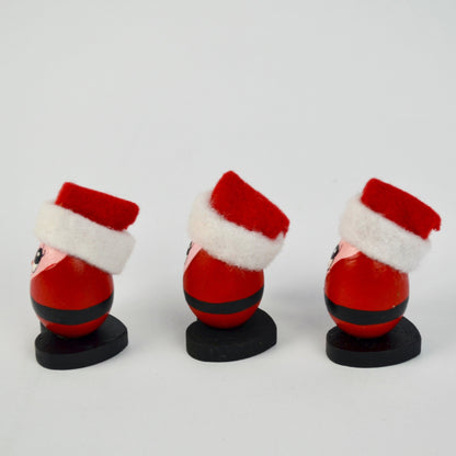 Vintage Christmas Santa Eggs Handpainted Set of 3