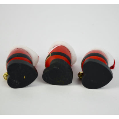 Vintage Christmas Santa Eggs Handpainted Set of 3