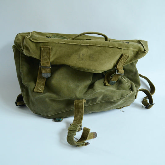 Vintage US Military M-1945? Cargo Field Pack Bag OD Green Canvas Army