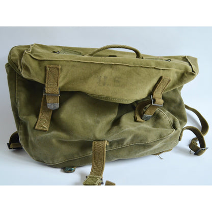 Vintage US Military M-1945? Cargo Field Pack Bag OD Green Canvas Army