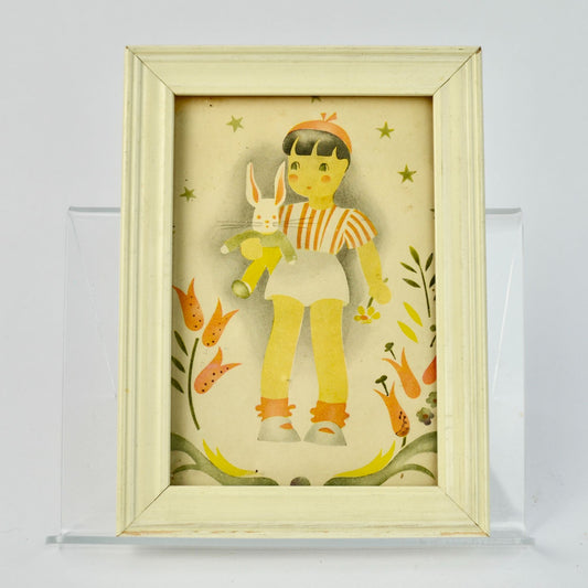 Vintage Helen Lietta Print Boy Rabbit Framed