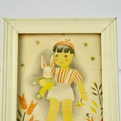Vintage Helen Lietta Print Boy Rabbit Framed
