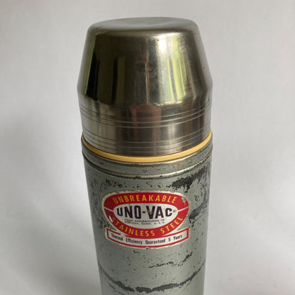 Vintage Uno-Vac 1 Quart Stainless Steel Hot/Cold Thermos Vacuum Bottle