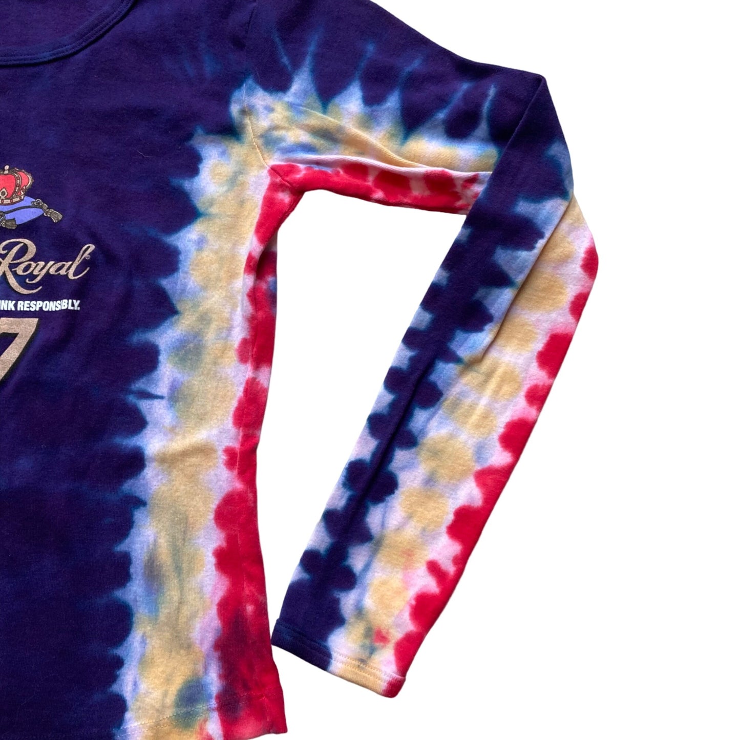 Vintage Kurt Busch #97 Crown Royal NASCAR Tie-Dye Long Sleeve T-Shirt Women's M