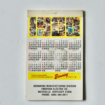 Browning Speed Reducers Advertising Notebook Graphing Paper Vintage