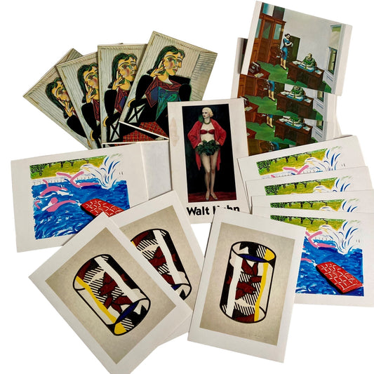 Vintage "Works of Art" Greeting Cards Lot Walt Kuhn Picasso David Hockney Hopper