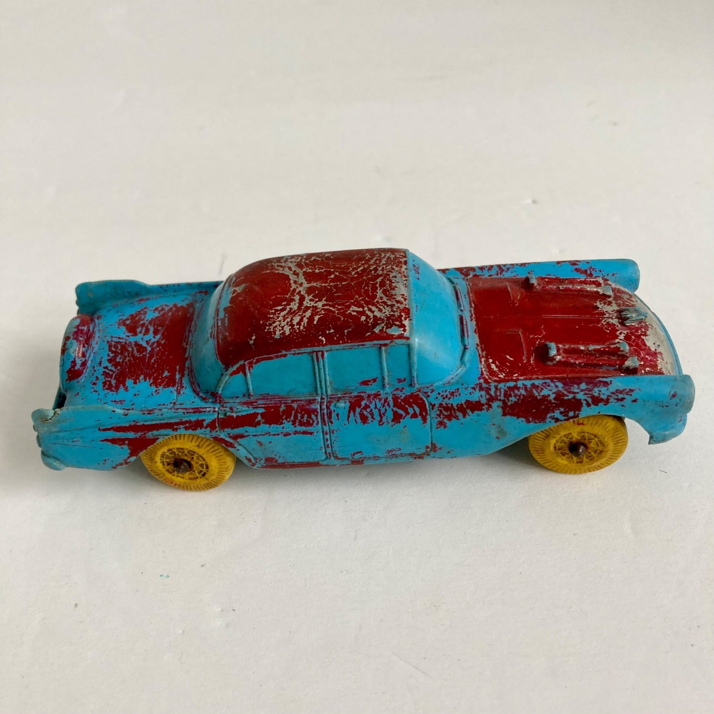 Vintage Auburn Rubber Toy Car 1950's Blue Red