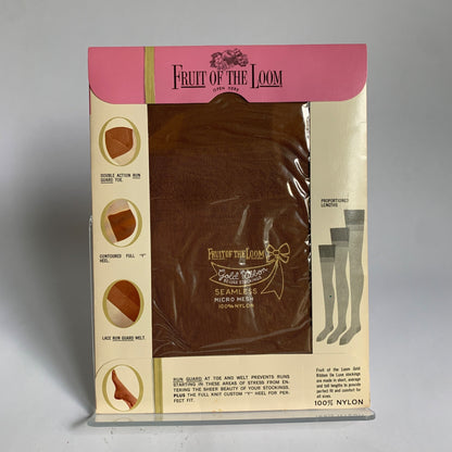 Fruit of the Loom Gold Ribbon Deluxe Stockings Vintage New Riviera Tan 9 Average