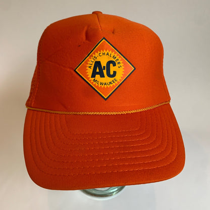 Nissin Allis Chalmers Vintage Orange Trucker Hat Mesh Back