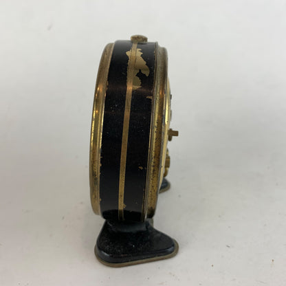 Vintage Overocean Eight Day Alarm Clock West Germany Brass
