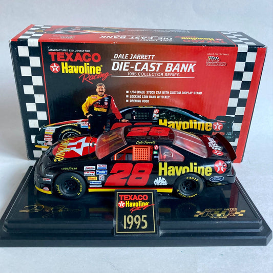 Vintage Dale Jarrett Texaco Havoline 1/24 Die-Cast NASCAR Car Bank 1995