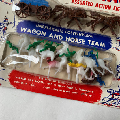 World Toy House Wagon Attack Action Figures Set Vintage NEW NOS