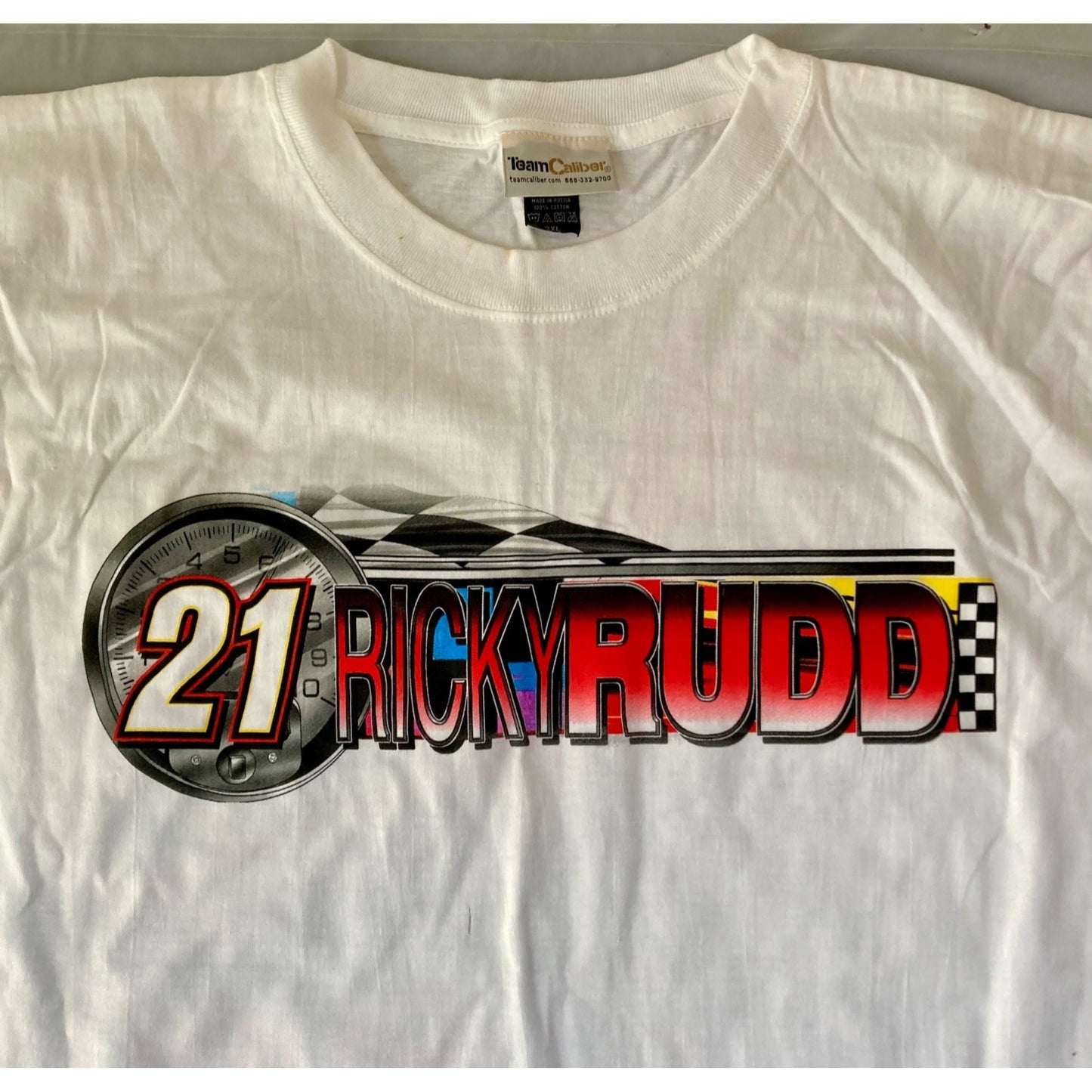 Vintage Ricky Rudd #21 NASCAR Motocraft Racing T-Shirt 2XL Wood Brothers Ford