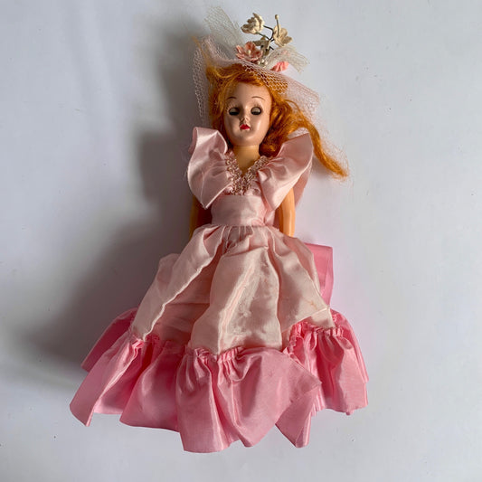 Vintage Hard Plastic Doll Redhead from Candy Box