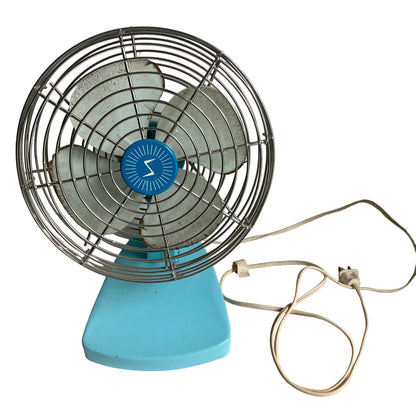 Vintage Superior Electric Products Turquoise Blue Fan 8" Model 874
