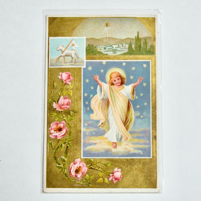 1909 Antique Angel Christmas Postcard Star of Bethlehem