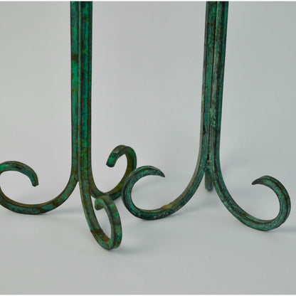 Oxidized Metal Taper Candlestick Holders Pair of 2 India