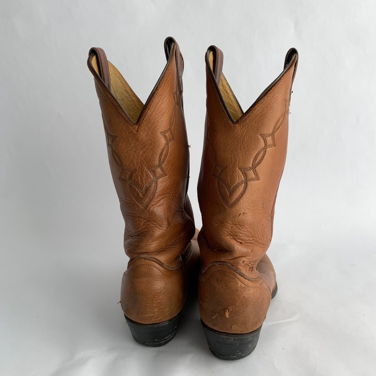 Abilene Vintage Men's Brown Cowboy Boots Elk ? Leather SUPER SOFT Size 9 EE