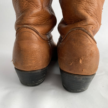 Abilene Vintage Men's Brown Cowboy Boots Elk ? Leather SUPER SOFT Size 9 EE