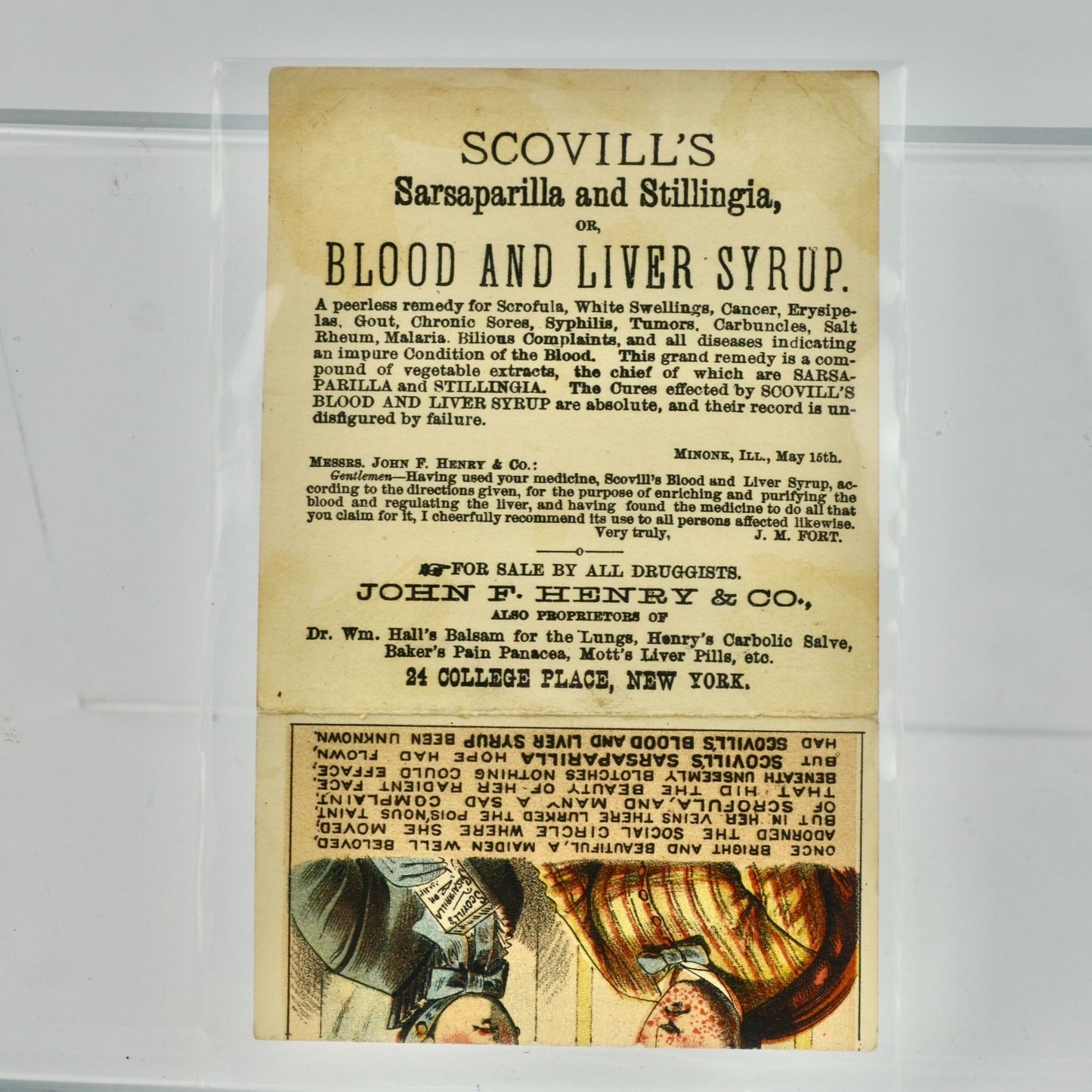 Scovill's Blood Liver Syrup Folding Victorian Trading Card Trade