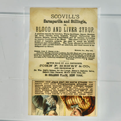 Scovill's Blood Liver Syrup Folding Victorian Trading Card Trade