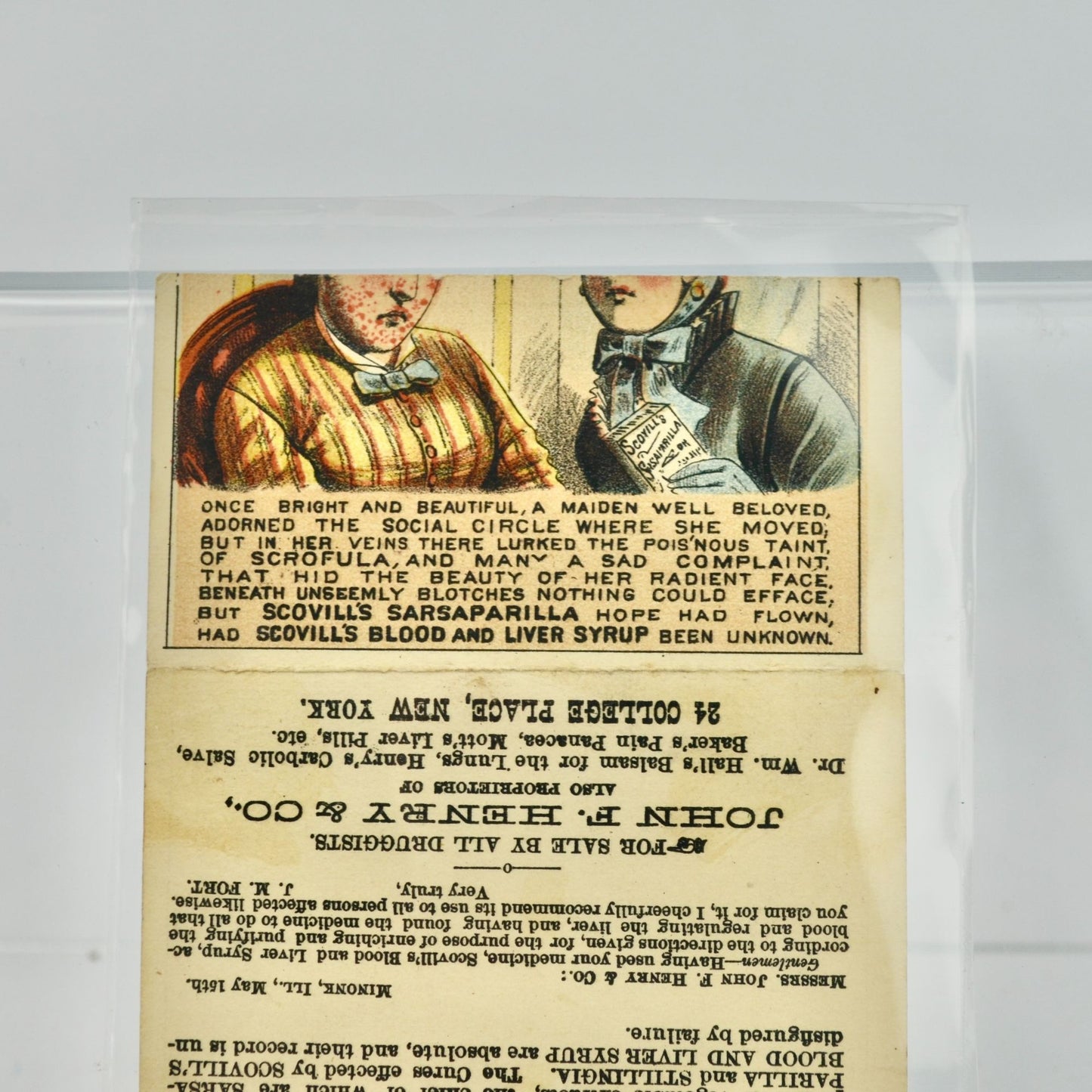 Scovill's Blood Liver Syrup Folding Victorian Trading Card Trade