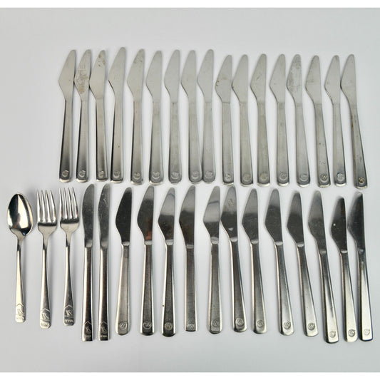 34 Piece Vintage Northwest Airlines Silverware Flatware Pieces