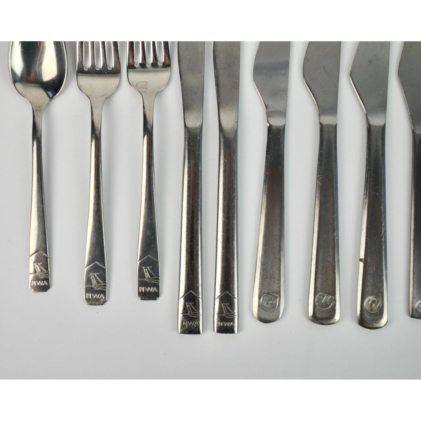 34 Piece Vintage Northwest Airlines Silverware Flatware Pieces