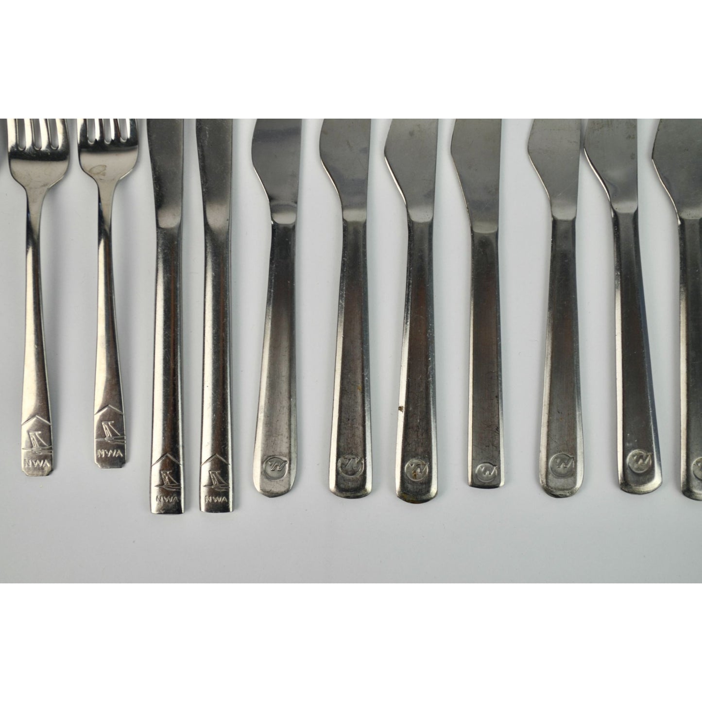 34 Piece Vintage Northwest Airlines Silverware Flatware Pieces