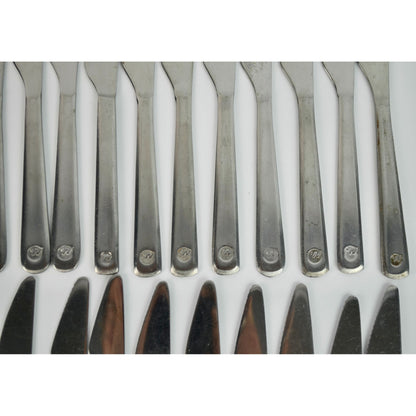 34 Piece Vintage Northwest Airlines Silverware Flatware Pieces
