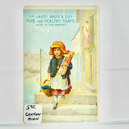 Lautx Bros Soaps Antique Trading Card Trade Canton MN