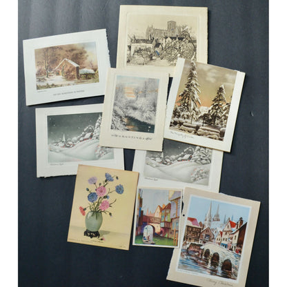 Vintage Greeting Cards Covers Fronts Ephemera Christmas Winter