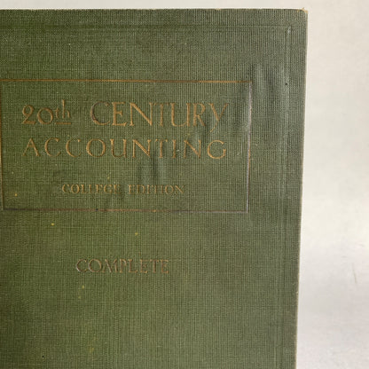 1929 20th Century Accounting College Edition James Baker Vintage Book Green