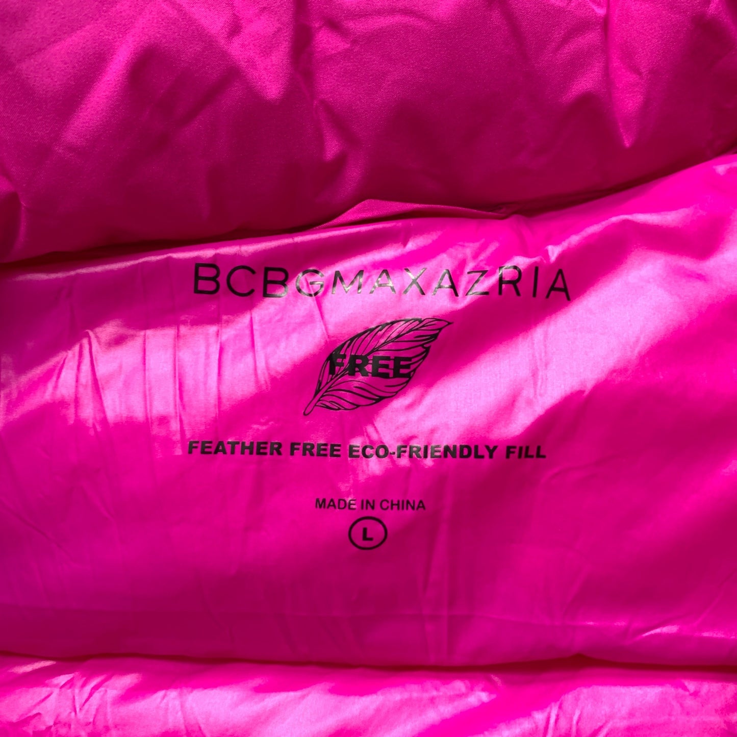 BCBG MaxAzria Magenta Bright Pink Puffer Jacket Size Large