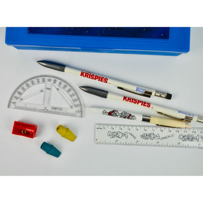 1982 Rice Krispies Blue Pencil Box with Contents