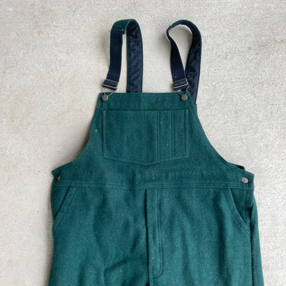 Vintage Big Bill Wool Bibs Men's Size 32 XL Made in Canada 194 Forest Green