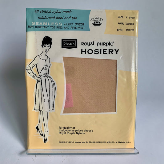 Sears Royal Purple Hosiery Seamless Ultra Sheer Nylons Stockings Vintage