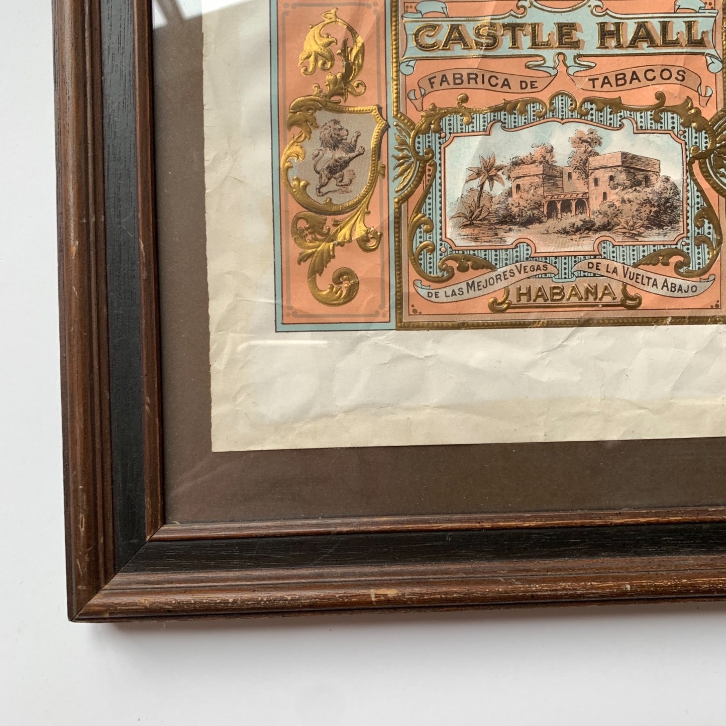 Castle Hall Habana Cigar Box Label Framed Vintage