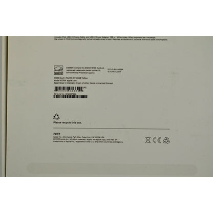 EMPTY BOX Apple Ipad 128 GB A16 Wifi YELLOW