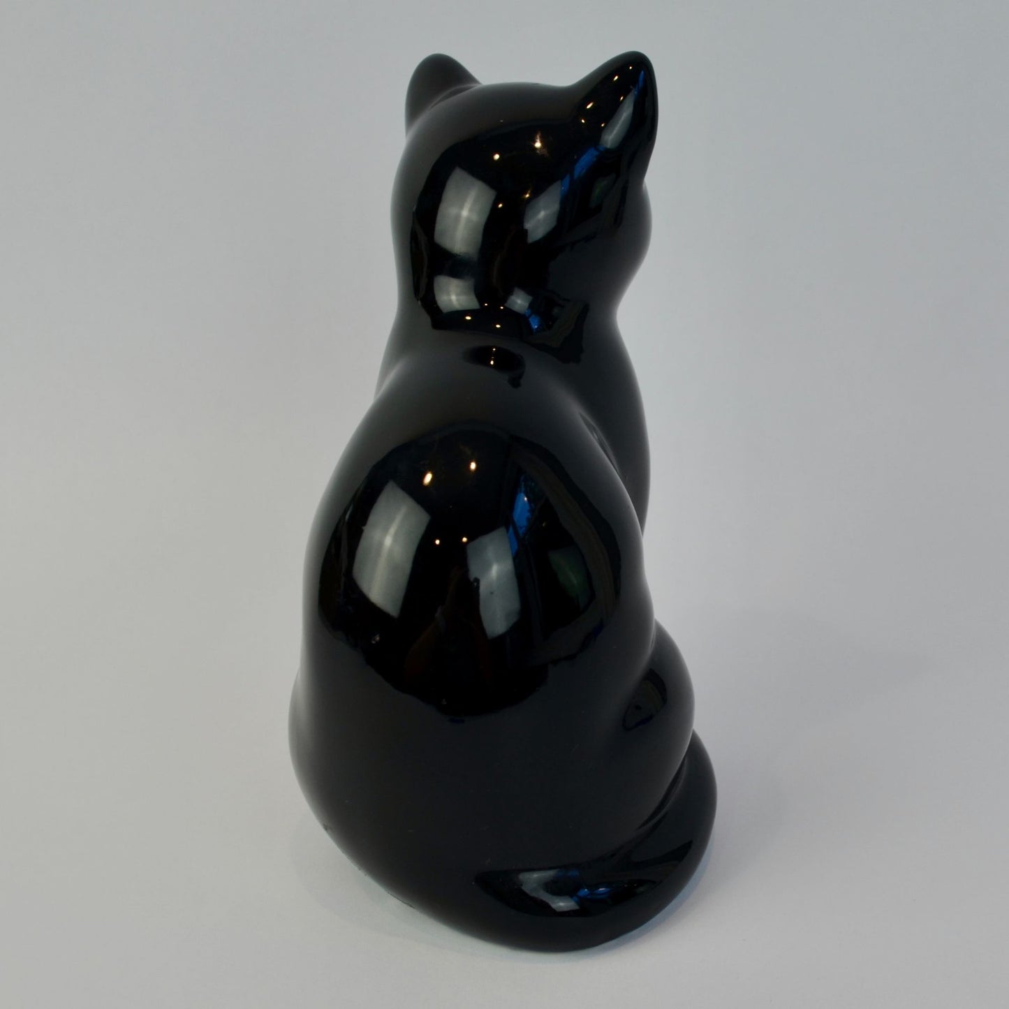 ELPA Portugal Black White Tuxedo Ceramic Cat Glass Eyes Vintage